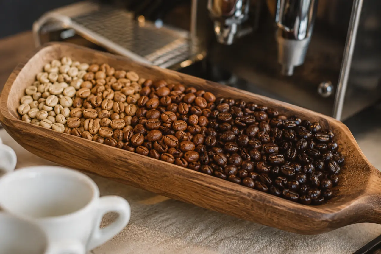 Pörkölt kávébab közelről a Mindenem Caféban